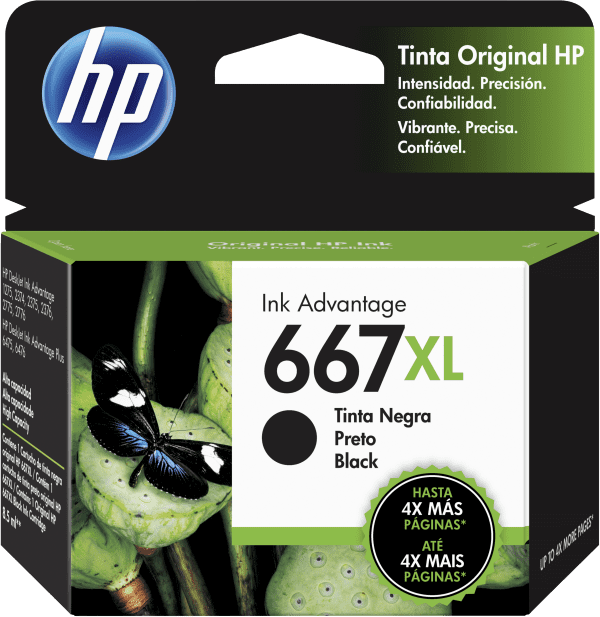 HP Cartucho de Tinta 667XL Negro